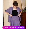 徐莫西(徐莫西)紫色，薄款五分袖防晒宽松休闲通勤职业西装外套女春空调装