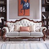 美式实木真皮沙发简约客厅沙发组合欧式小户型轻奢头层牛皮拉扣