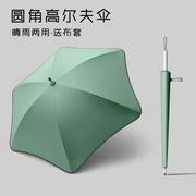 创意六骨圆角高尔夫伞反光条，雨伞抗风梅花伞，直杆伞可加印logo