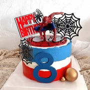 儿童生日蛋糕装饰摆件，大号蜘蛛侠绿巨人钢铁侠美国队长，生日装扮