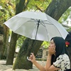 透明伞大量磨砂白色雨伞创意简约弯柄直杆自动可印广告伞