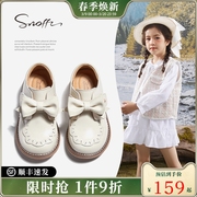 斯纳菲女童皮鞋公主风儿童，棉鞋冬季加绒真皮，小皮鞋软底宝宝鞋