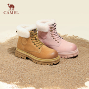 骆驼女鞋2023冬季加绒舒适保暖马丁靴女厚底，增高休闲雪地靴