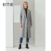 设计总监然姐EITIE爱特爱双排扣长款羊毛双面呢大衣