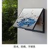 不锈钢镜子防水家用入户门电表箱装饰画高级感铝合金框遮盖新