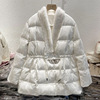 新中式国风白色收腰羽绒棉服，今年流行冬装，高级感加厚棉衣外套