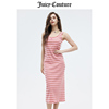 Juicy Couture橘滋夏季多巴胺穿搭美式辣妹针织条纹T恤连衣裙