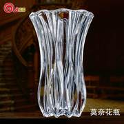 欧式水晶玻璃花瓶透明大号宽口美式客厅插花摆件餐桌软装饰品