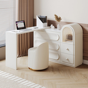 奶油风卧室斗柜梳妆台，一体现代简约伸缩电视柜，化妆收纳柜书桌组合