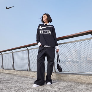 Nike耐克女OVERSIZE风法式毛圈运动衫春季圆领卫衣FN1898