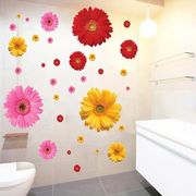雏菊墙贴浴室卫生间，防水贴纸客厅卧室背景墙上装饰贴画pvc贴花朵