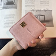 韩版小钱包女士短款薄款时尚软，皮夹两折搭扣，多卡位卡包零钱硬币包