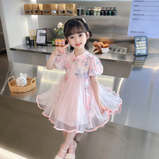 女宝宝连衣裙夏装中国风儿童汉服，纱裙1到2三4五6岁半女童公主裙子