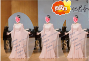 2023 肉粉色大水袖花朵音乐会演唱歌唱比赛独唱演出礼服