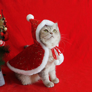 宠物圣诞斗篷猫咪新年红色披风，狗狗过年披肩，泰迪保暖衣服可爱拍照