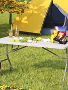 塑料折叠桌子户外便携式摆摊展会长方形长条学露营团建野营餐桌椅