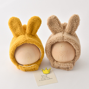 宝宝帽子秋冬季兔可爱兔耳朵毛绒帽婴幼儿童加厚保暖可调节护耳帽