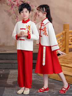 汉服女童中国风男孩唐装幼儿园班服国学服儿童六一儿童演出服套装