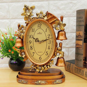 客厅座钟静音时尚创意卧室时钟仿古钟表坐钟个性欧式田园艺术台钟