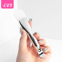 j面膜刷dc1s76-硅胶头银，柄带挖勺脸部涂抹式泥膜美容院工具女