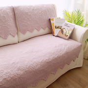 纯棉水洗棉沙发垫花边防滑绗缝，布艺沙发套四季通用简约沙发巾坐垫