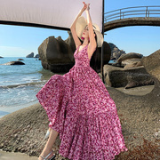 三亚旅行网红旅游穿搭海边拍照好看的衣服超仙度假连衣裙沙滩裙女
