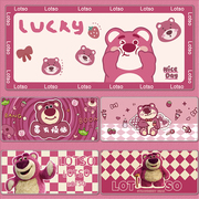 草莓熊鼠标垫超大号女生粉色网红创意可爱卡通办公电脑键盘书桌垫