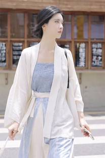 新中式轻国风夏装女装2024宋制汉服女款古装成人，唐褙子(唐褙子)长衫可