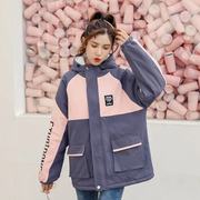 羊羔毛外套少女秋冬装2021初中高中学生韩版百搭加绒加厚工装