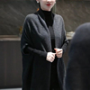 慵懒风蝙蝠袖披肩外套女中长款针织衫开衫宽松显瘦气质春秋冬X83