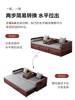 新中式仿古全实木罗汉床推拉乌金木伸缩折叠抽拉床带抽屉沙发