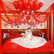 创意婚庆用品 婚房布置玫瑰花球卧室新房J 中欧式婚礼拉花纱幔装