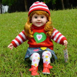 儿童会说话的娃娃毛绒仿真洋娃娃，软硅胶布娃娃可爱公主女孩玩具