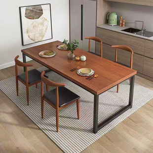 实木餐桌椅组合现代简约新中式家用餐厅小户型轻奢长方形商用桌椅
