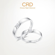 CR克D徕帝钻石对戒情侣款钻戒男女婚戒结婚订婚铂金戒指婚戒一对