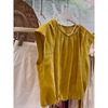 姜黄色(姜黄色)棉麻背心，无袖衬衫女士，夏季温柔风上衣气质穿搭减龄