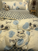 ins趣味可爱狗狗全棉床上四件套纯棉1.5m被套床单卡通宿舍三件套