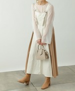 祖琳家日本coloney2139背带裙，拼接设计款长连衣裙百褶雪纺长裙