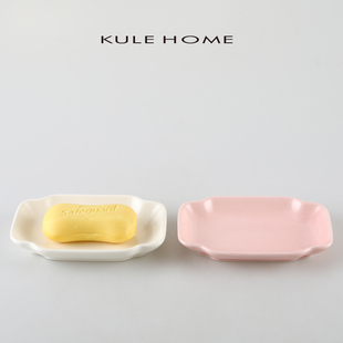 kulehome浴室，轻奢陶瓷肥皂盒香皂盒皂碟创意，收纳卫生间置物架