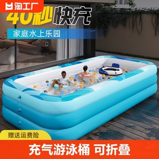 充气游泳池儿童家用宝宝婴儿游泳桶大型可折叠户外大人戏水池方形