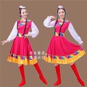 藏族舞服装套装广场舞服装藏服舞裙舞蹈演出表演连衣裙跳舞服装