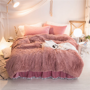 韩式浪漫创意公主，加厚保暖床上用品四件套天鹅绒珊瑚，绒法莱品