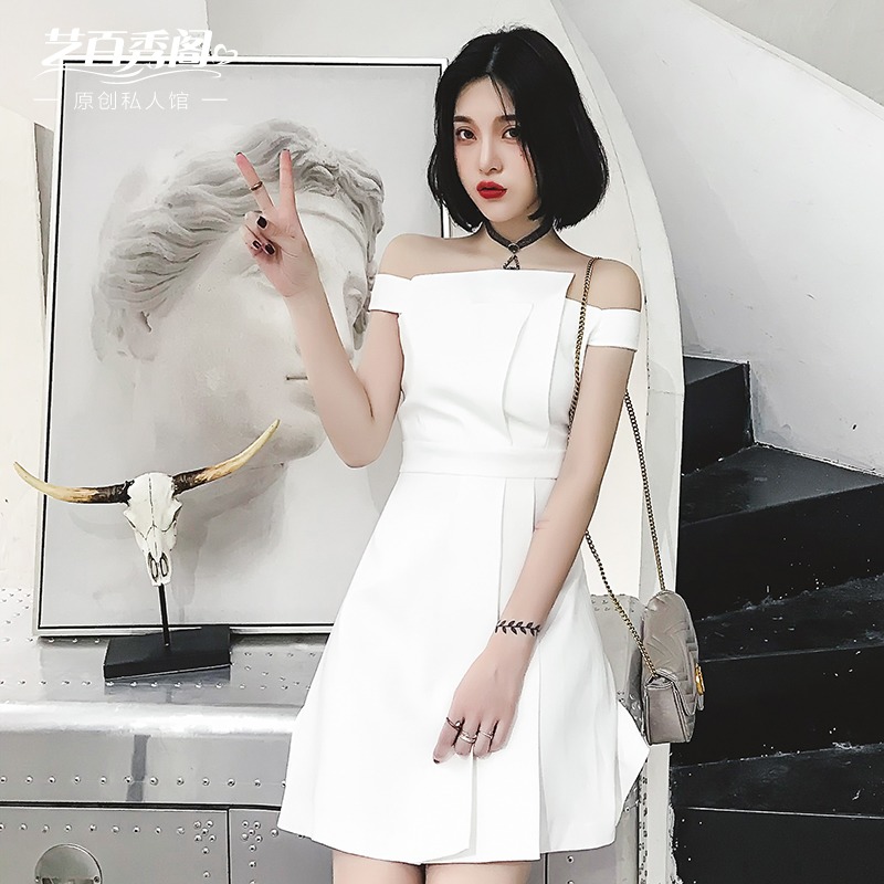 2019新款白色小礼服唯美一字肩短款名媛洋装ins超火宴会晚礼服女|ruв категории Женская одежда, Cвадебные платья, платье/вечернее платье - от Buy2taobao.com для оказания профессиональной услуги покупки агента Taobao