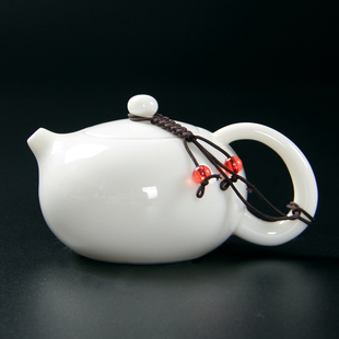 羊脂玉茶壶陶瓷泡茶单壶大红袍西施，壶红茶茶具，套装功夫白瓷泡茶器