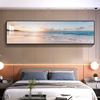 现代简约卧室装饰画主卧温馨床头挂画大气海景横幅壁画抽象客厅画