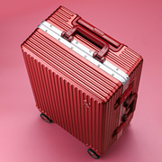 万向轮拉杆箱铝框密码箱 24寸20寸登机皮箱子男女国红色旅行箱