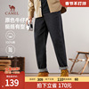 原牛骆驼男装牛仔裤，男款2023复古休闲长裤，宽松显瘦直筒裤