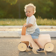 木质儿童四轮助力学步车平衡车宝宝早教益智四轮扭扭车弯板车