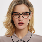 超轻女款tr90猫眼眼镜架蝴，蝶形玳瑁黑色塑料，眼镜框光学近视眼镜