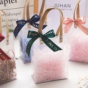 pvc透明袋婚礼喜糖袋伴手礼手提袋创意结婚喜糖盒包装袋10个
